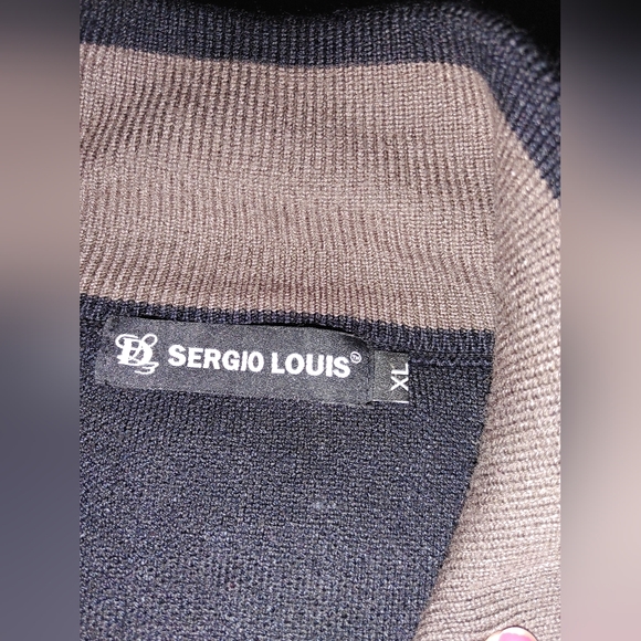 SERGIO LOUIS Mens Wool Blend Quarter Zip Color Block Pullover Sweater Size XL - Picture 4 of 6